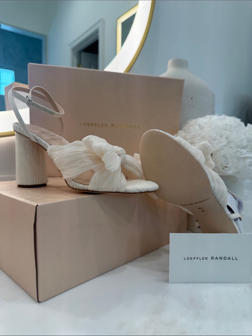 Loeffler Randall Ivory Knotted Slingback Block Heels (New with box)